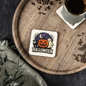 Spooky Halloween Coasters: Pumpkin & Ghost Party Decor