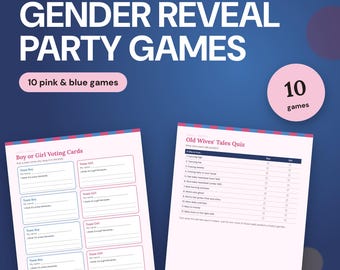 Juegos para revelar el sexo del bebé, 10 actividades imprimibles para fiestas, Equipo niño o niña, Mitos populares, Bingo