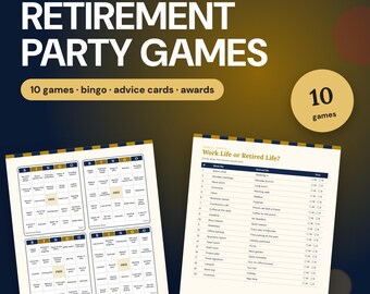 Retirement Party Games, 10 Printable Office Activities for Coworker Send-Offs, Bingo, Advice Cards, Awards