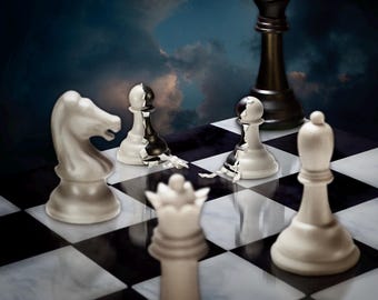 Duplicitous Pawns Kunstdruck auf Aquarellpapier