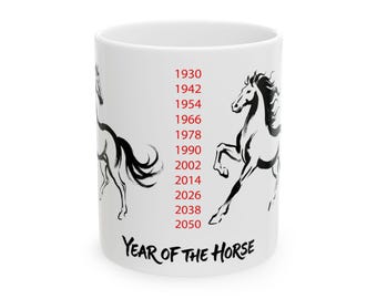 YEAR of THE HORSE Ceramic Mug | Chinese Zodiac Horse Mug