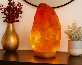 Lámpara de sal natural del Himalaya - Lámpara de cristal de roca tallada a mano