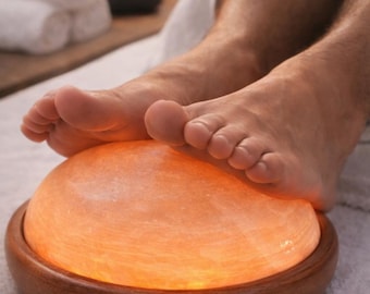Natural Himalayan Salt Dome on Wooden Base