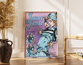 Póster de Johnny Joestar Steel Ball Run - Lámina decorativa para pared de JoJo SBR Parte 7