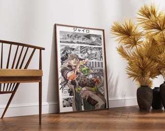Póster del manga Gyro Zeppeli - Steel Ball Run JoJo's Bizarre Adventure Arte de pared