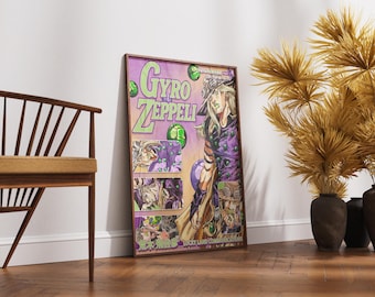 Póster de Gyro Zeppeli Steel Ball Run - Lámina decorativa de JoJo's Bizarre Adventure