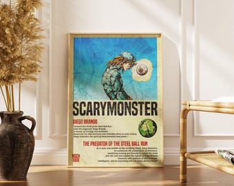 Póster de Diego Brando de Steel Ball Run - Lámina decorativa de JoJo SBR Scary Monsters