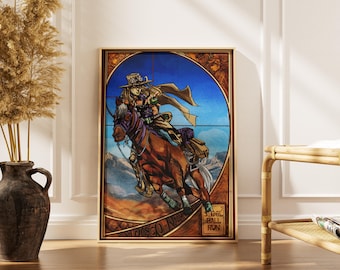 Póster de Diego Brando de Steel Ball Run - Lámina decorativa de JoJo SBR Scary Monsters