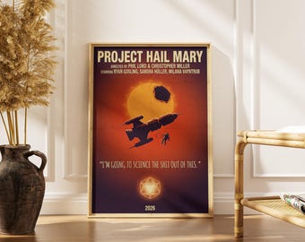 Póster de la película Proyecto Ave María - Lámina decorativa de ciencia ficción con Ryan Gosling