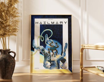 Conjunto de pósteres del Proyecto Ave María de Rocky - Lámina decorativa de ciencia ficción sobre astronautas