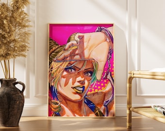 Póster de Jolyne Cujoh de Steel Ball Run - Lámina decorativa de pared de JoJo SBR Stone Ocean