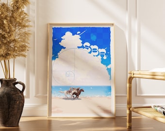 Póster de la carrera Steel Ball Run Beach Race - Lámina decorativa de pared de JoJo SBR Johnny Gyro