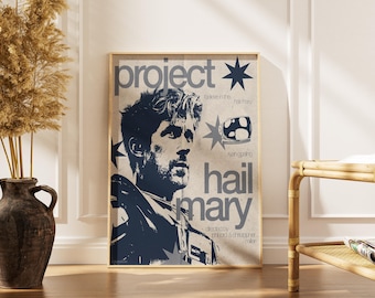 Póster de la película "Ave María" de Ryan Gosling - Lámina decorativa para pared (libro/película de ciencia ficción)