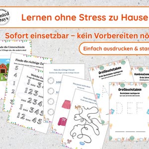 Vorschule Arbeitsblätter Bundle PDF – Zahlen Logik Schreiben lernen