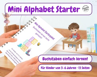 Mini Alphabet Learning Booklet A–E | Trace & Color Letters | Preschool Worksheets | 13-page PDF