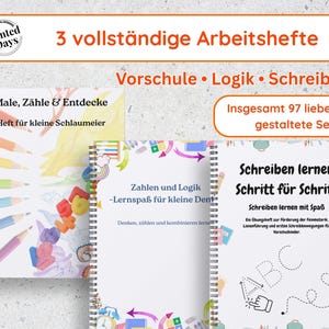 Vorschule Arbeitsblätter Bundle PDF – Zahlen Logik Schreiben lernen