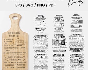 Pacote de receitas SVG: Cozinha, Cacau, Designs de Biscoitos (Arquivos Digitais)
