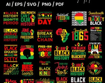 Pakiet SVG PNG z okazji Juneteenth, wzory afrocentryczne
