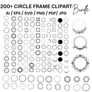 Circle Frame Clipart Bundle | 200+ Designs (svg, png, eps, ai, pdf)