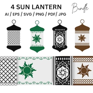 Sun Lantern Template: Tangled Princess SVG, DIY Paper Lantern (Digital Download)