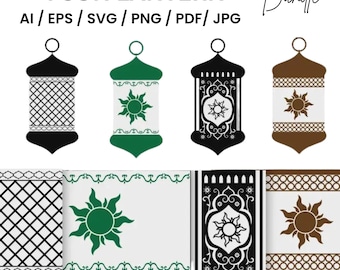 Sun Lantern Template: Tangled Princess SVG, DIY Paper Lantern (Digital Download)