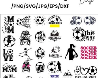 Soccer SVG Bundle, Team Logo, Player Name Design (Digital Files)
