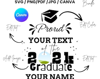 Proud Graduate 2026 Customize, Family Photo Frame (Canva Editable)