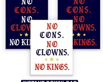 Anti-Trump Protest Sign: No Kings Pro-Democracy Poster (Digital Download)