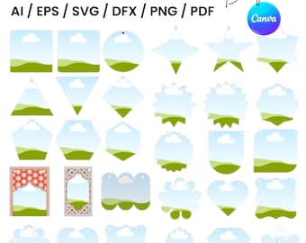 Editable Bunting Banner Canva Frames, Party Garland (Digital Download)
