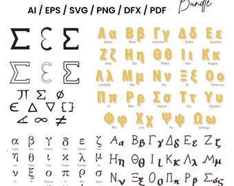 Greek Alphabet SVG, Fraternity Sorority Letters (Digital Download)