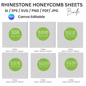 Honeycomb Rhinestone Template Bundle: SS6-SS30 Sizes (Digital Download)