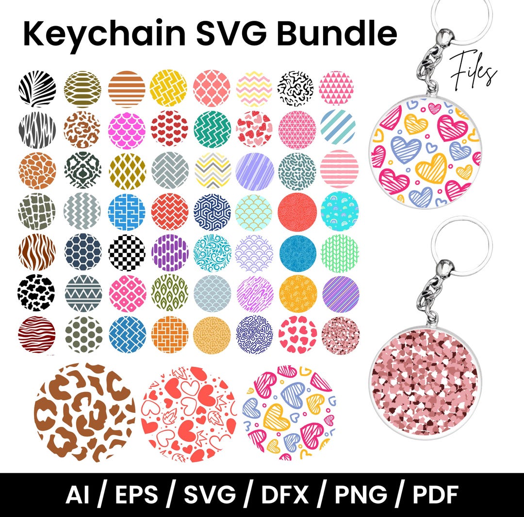 Retro Circle Pattern SVG Bundle, Keychain Designs (digital Download) - Etsy