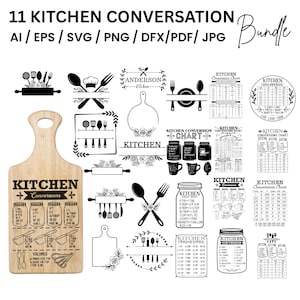 Kitchen Conversion Chart SVG: Decorative Kitchen Sign, Cricut Cut File (Digital Download)