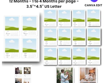 2026 Photo Calendar Template, Canva Editable (Digital Download)