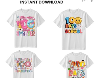 Pequeña Señorita 100 Días Más Inteligente PNG, Archivos de Corte Escolar (Descarga Digital)