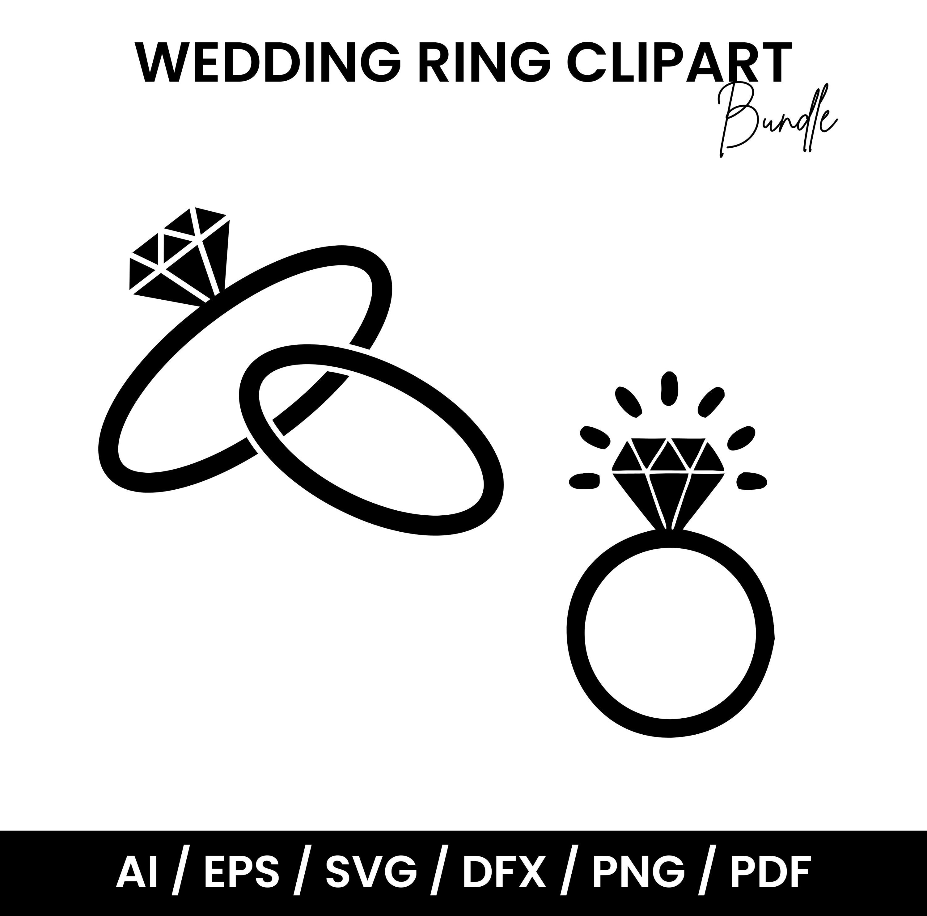 Wedding Rings SVG Bundle, Engagement Clipart (digital Download) - Etsy