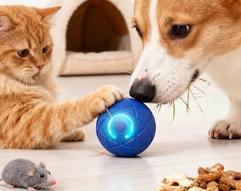 2 Interactive Rechargeable Dog Ball Toy – Automatic Jumping LED Pet Toy