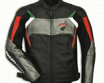 Ducati Corse C3 Men's Motorbike Racing Leather Jacket