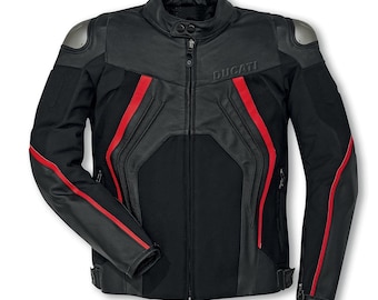 Ducati C1 Fighter Men's Motorbike Racing Leather Jacket