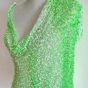 Lime Green Knitted Scarf: Lightweight Bridal Shawl