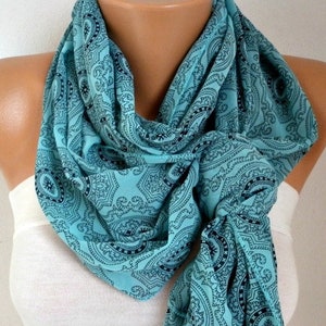 Mint Green Chiffon Fabric Infinity Scarves for Women Sacred Geometry ...