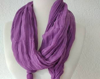Purple tasseled Cotton scarf Oversized Shawl Gift For Her Women Fashion Accessories