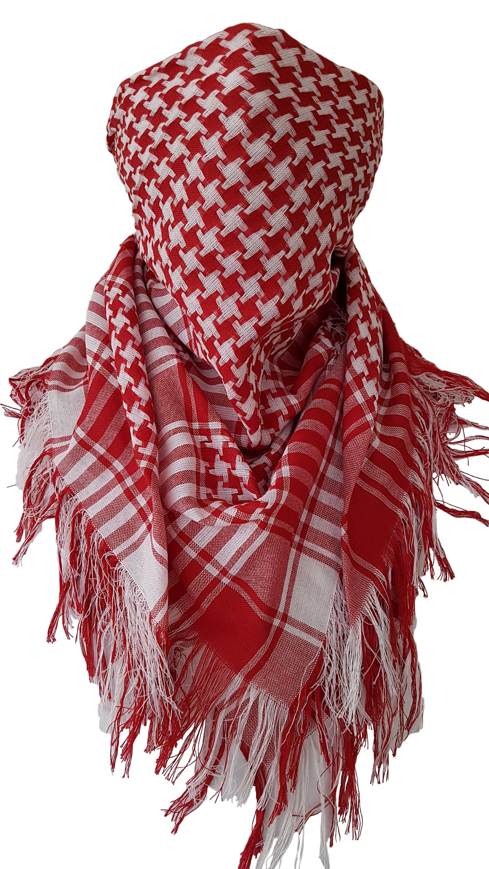 Shemagh Cotton Red & White Scarf For Men and Women Military Etsy