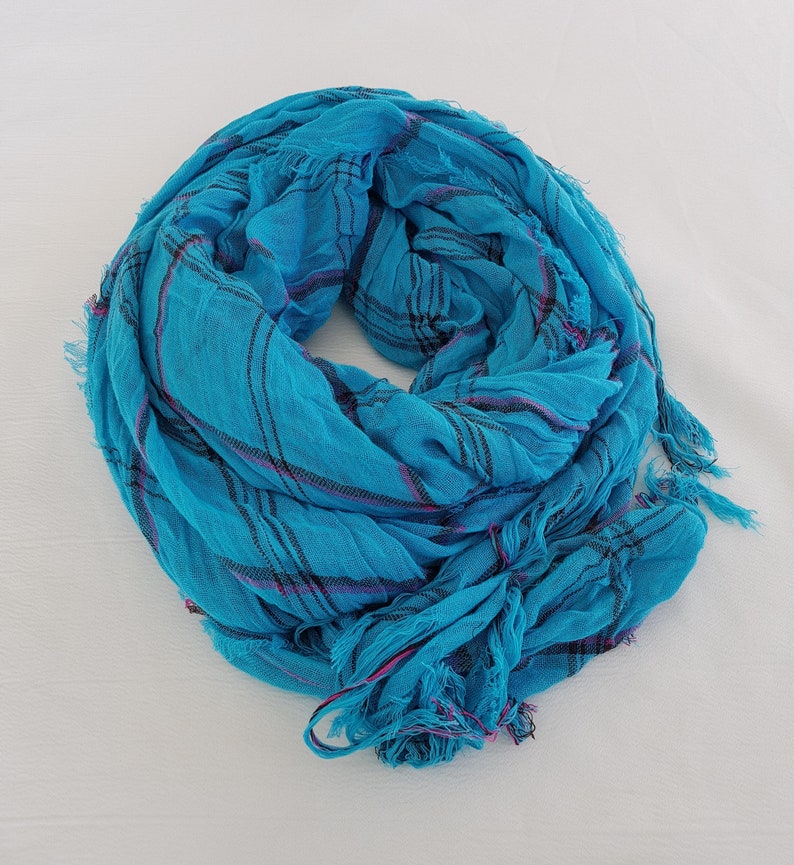 Turquoise Flannel Scarf Belt