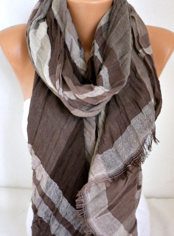 brown cotton scarf