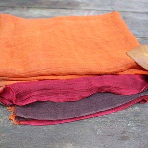 Burgundy / Brown / Orange Ombre Scarf , Mother's Day Gift afbeelding 4