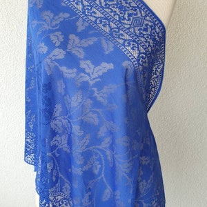 Royal Blue Tulle Scarf Mantilla Scarf Women Tulle Chapel Veil Mantilla Tulle Chantilly Veil Latin Mass image 2