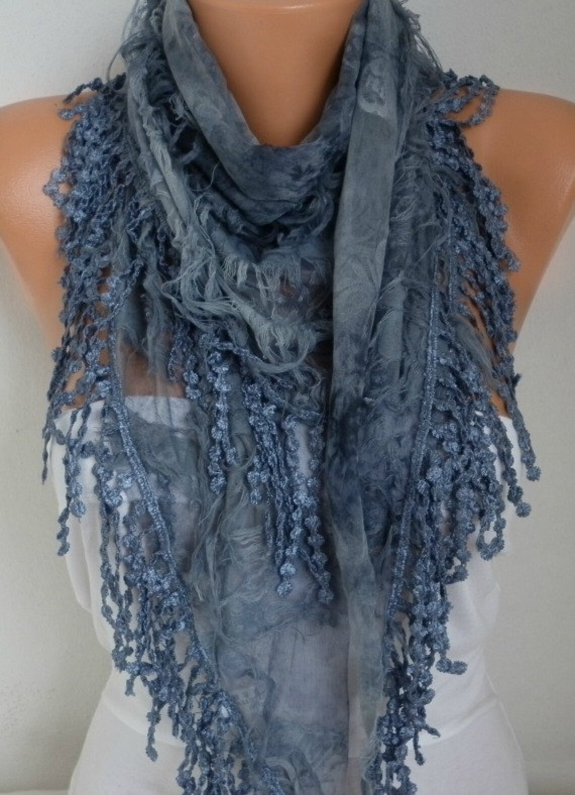 Grey Printed Scarves