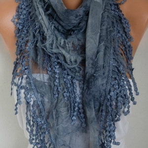 Gray Printed Scarf,  Teacher Gift, Summer Shawl Scarf, Cowl Gift Ideas for Her,Women Fashion Accessories best selling items