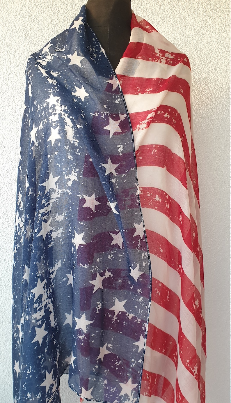 Vintage American Flag Scarf American Cotton Star Scarf - Etsy